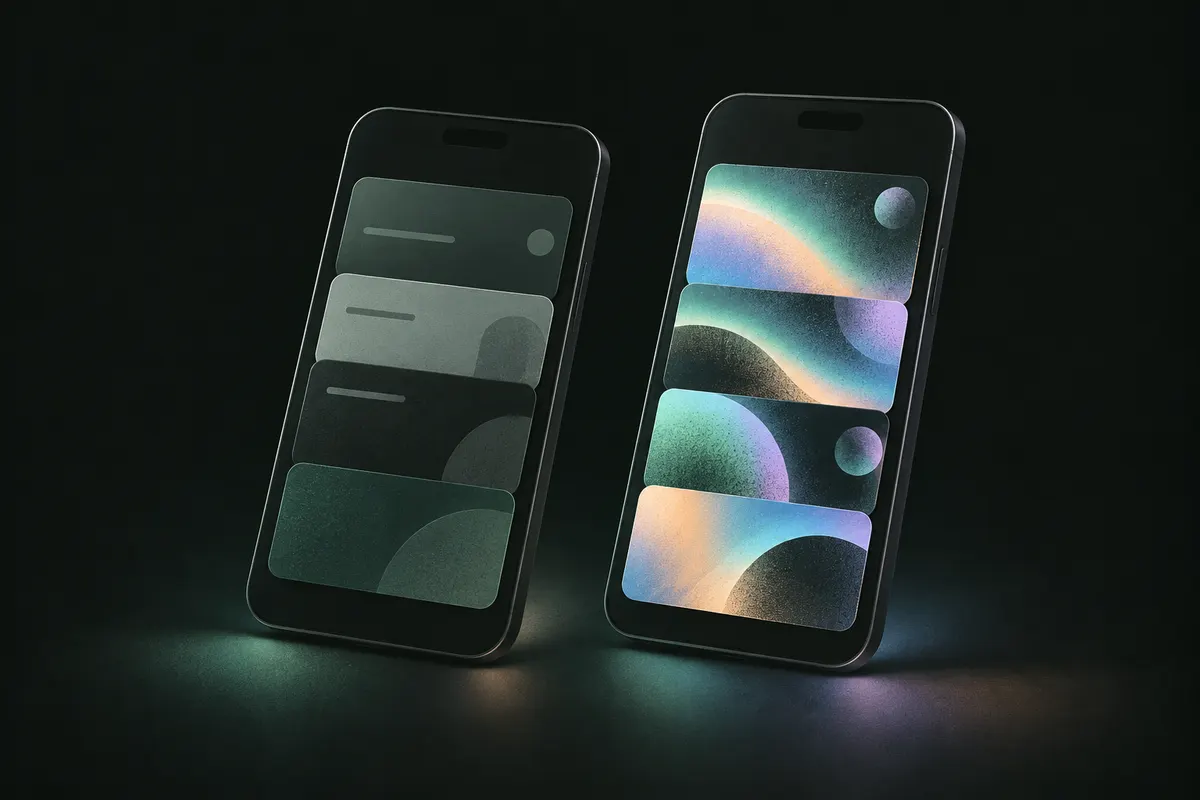 Two phones comparing plain and decorated Wallet passes